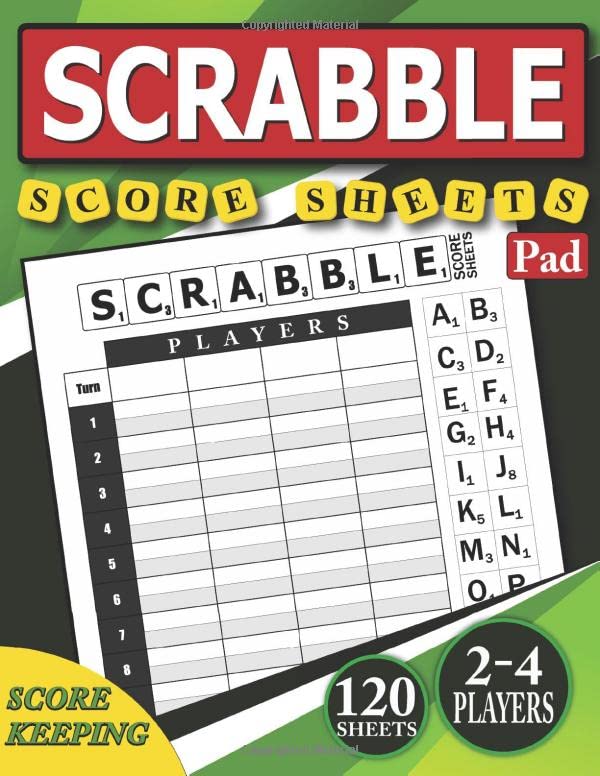 Scrabble Score Sheets Pad 120 Score Keeping for Scrabble Game 24
