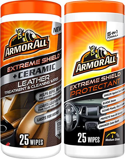 Armor All Leather Cleaner Wipes for Car Interior with UV Protection,  Ceramic Leather and Extreme Protectant Wipes Bundle (50 Wipes Total) -  Liquidation Map